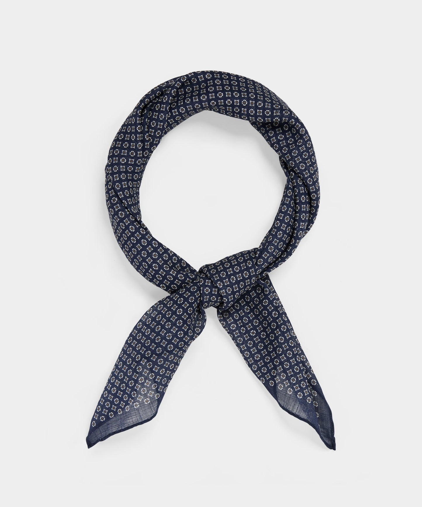 Todd Snyder Italian Neckerchief in Navy Micro Geo Navy