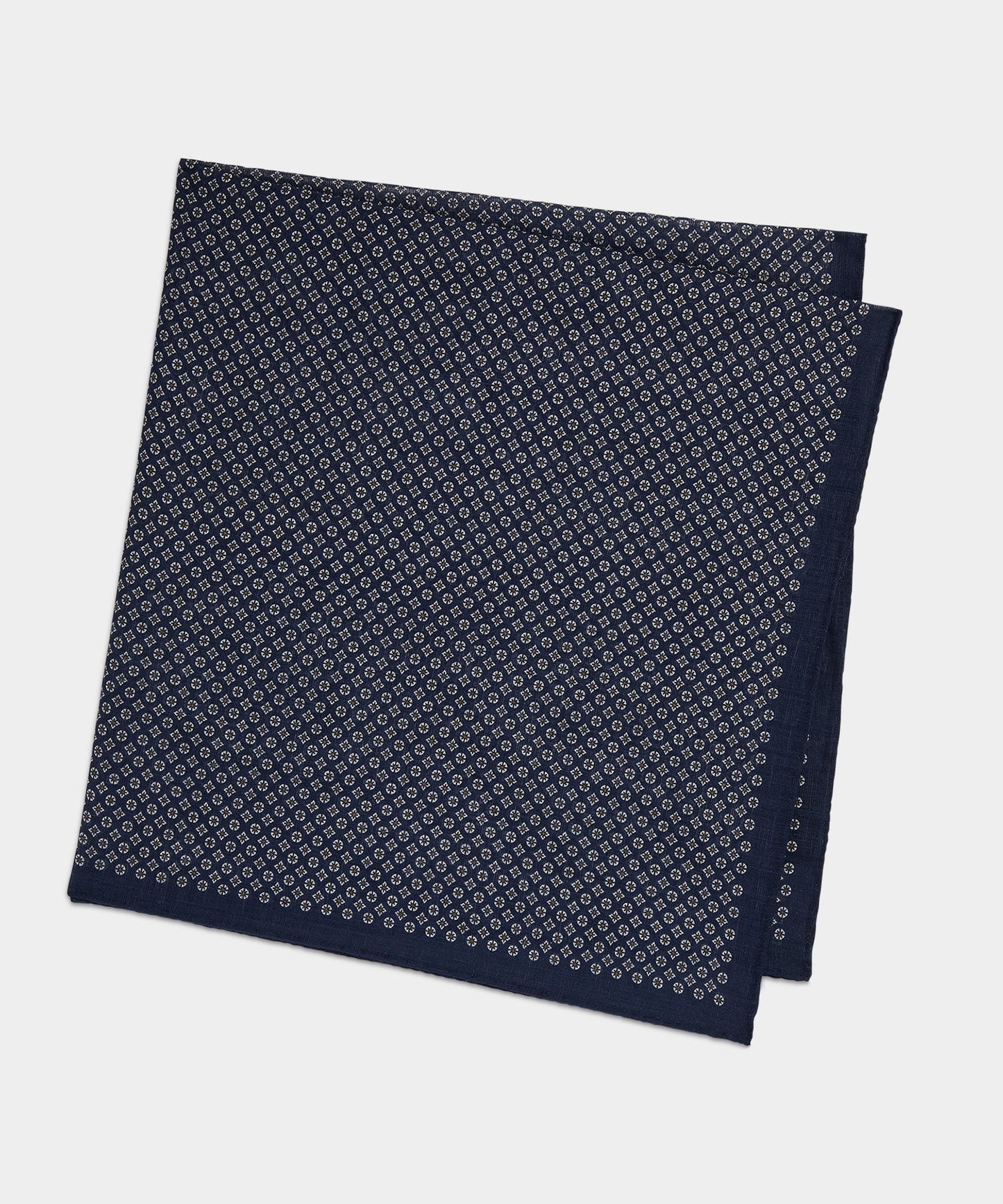 Todd Snyder Italian Neckerchief in Navy Micro Geo Navy