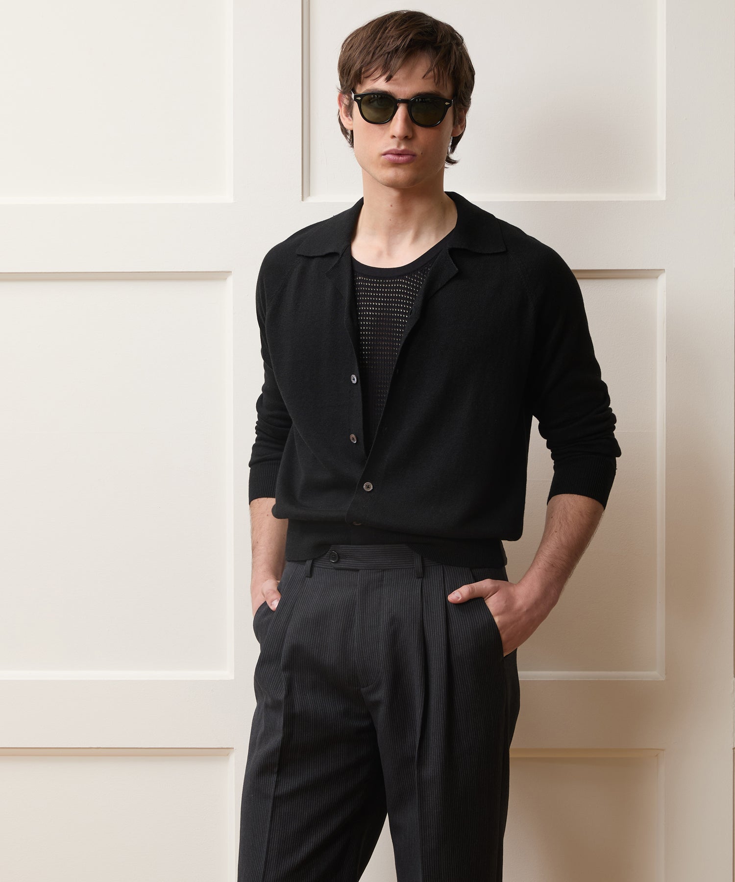 Todd Snyder Amalfi Sweater Polo in Black Black