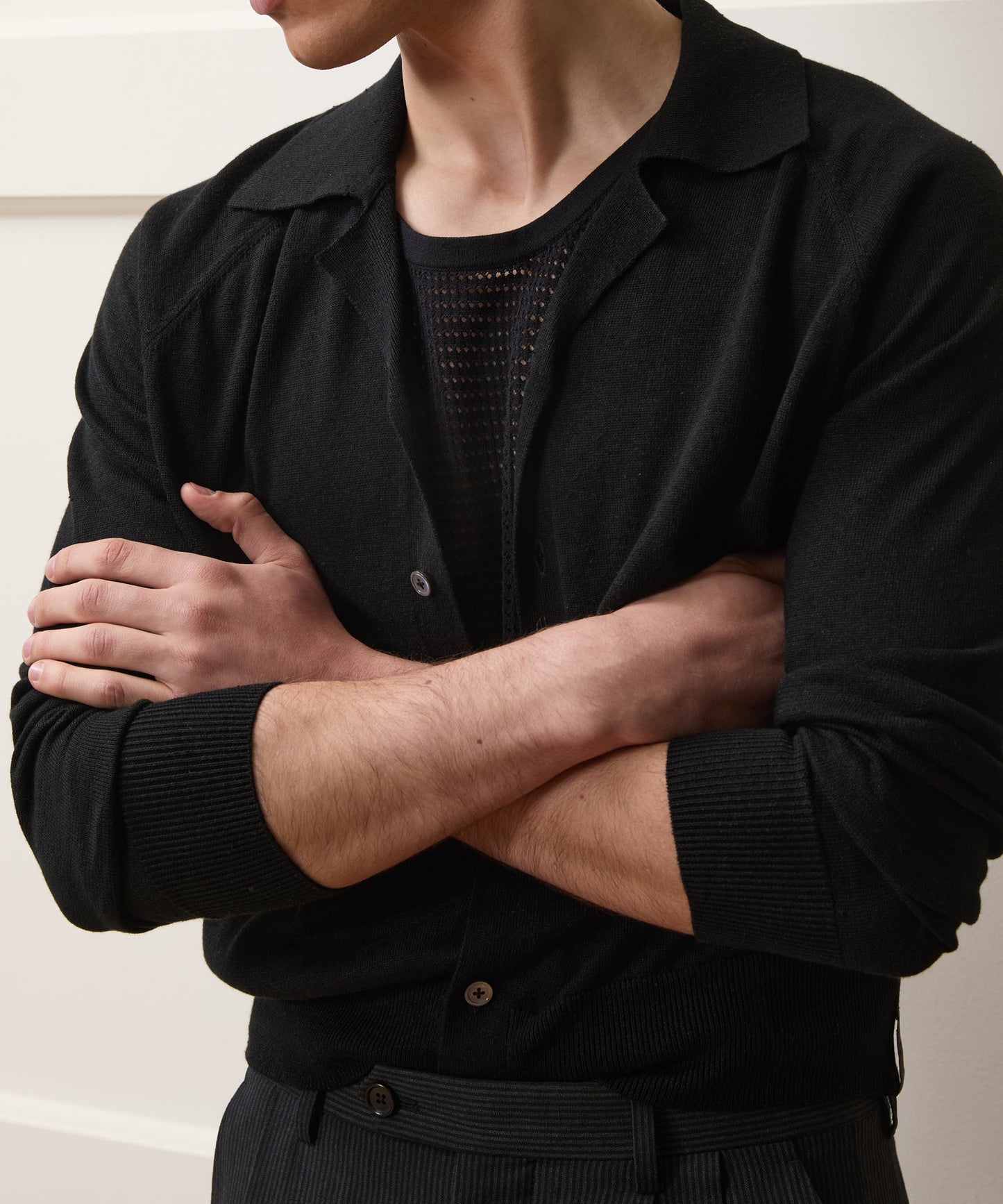 Todd Snyder Amalfi Sweater Polo in Black Black