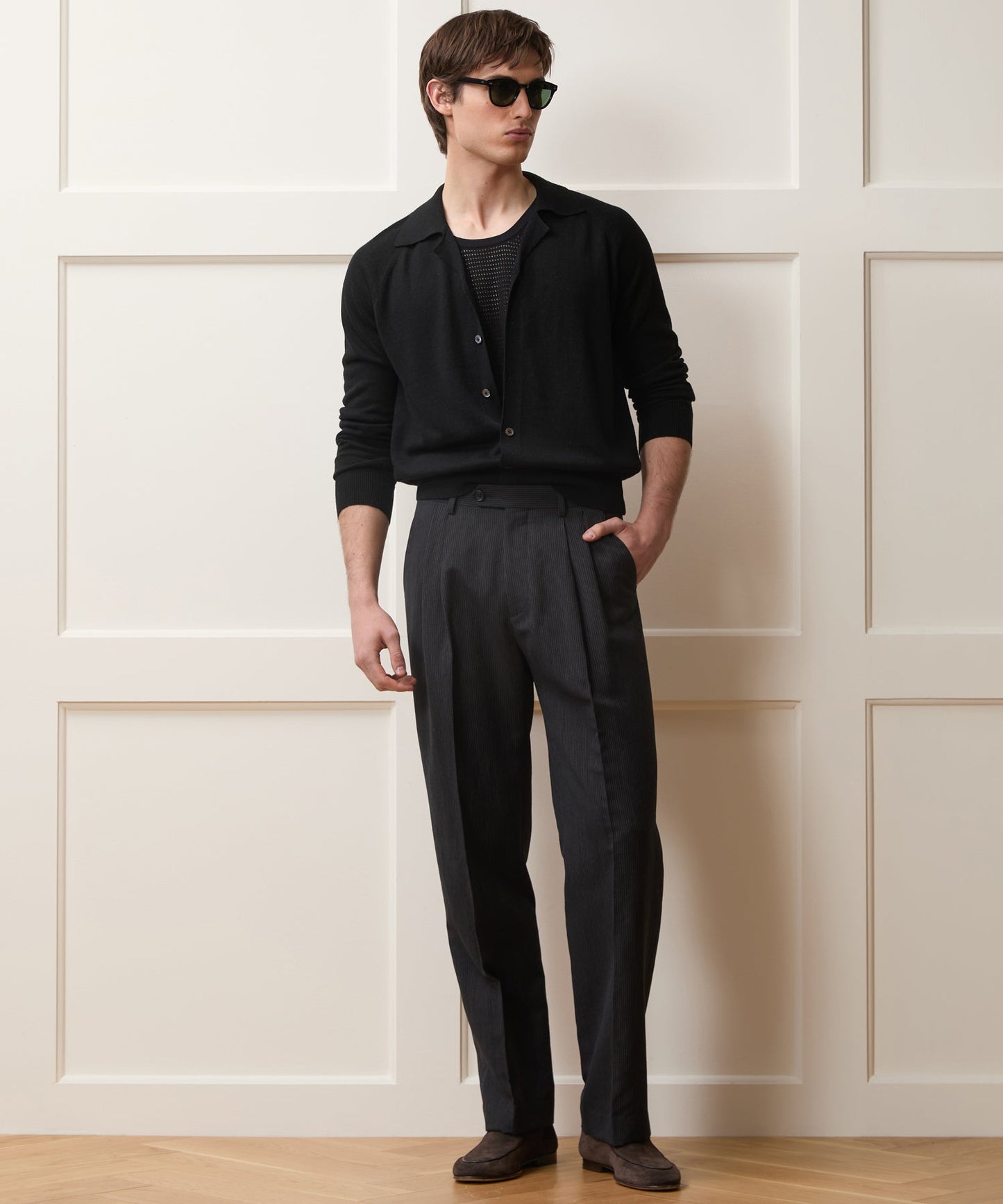 Todd Snyder Amalfi Sweater Polo in Black Black