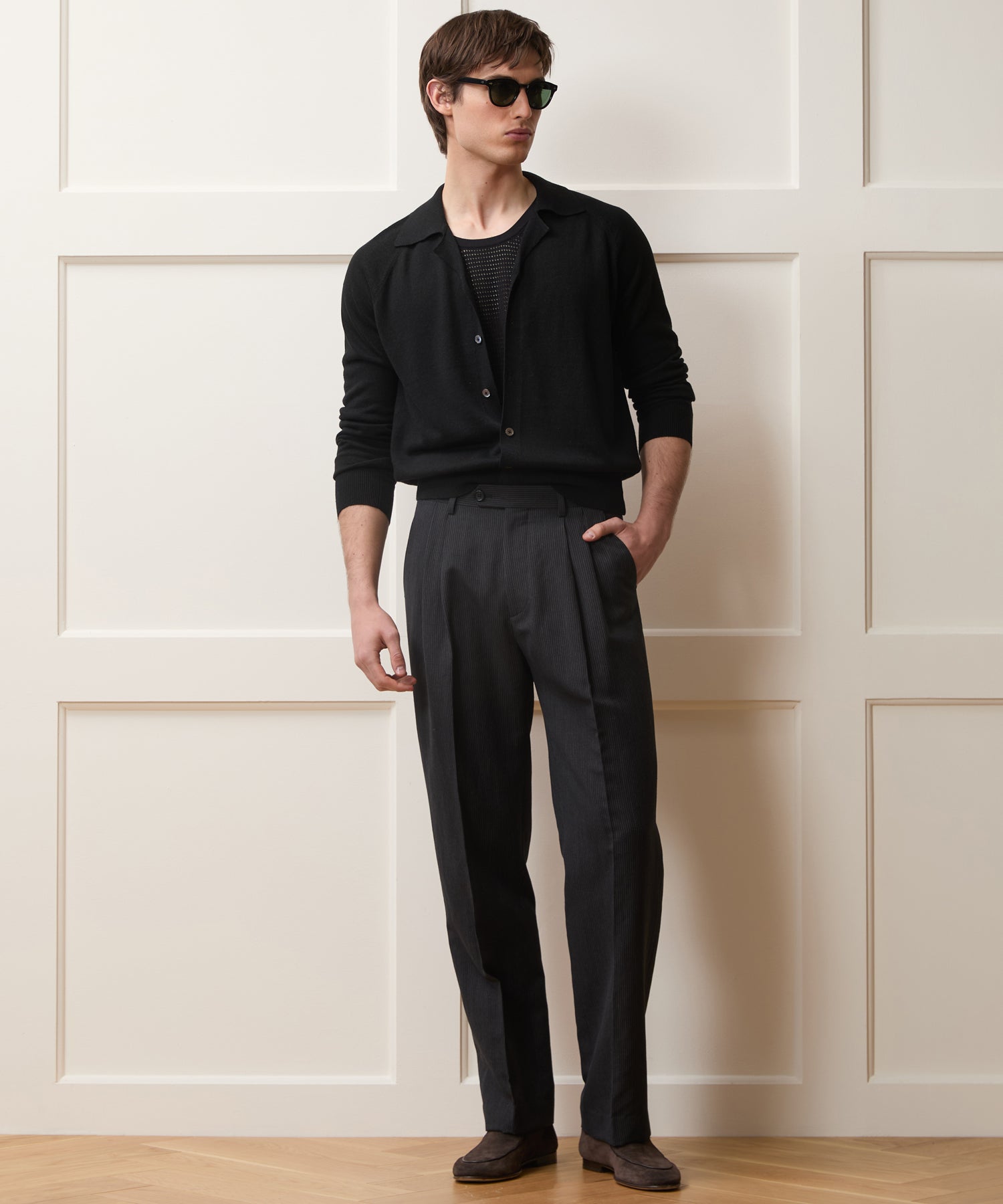 Todd Snyder Amalfi Sweater Polo in Black Black