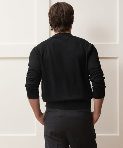 Todd Snyder Amalfi Sweater Polo in Black Black