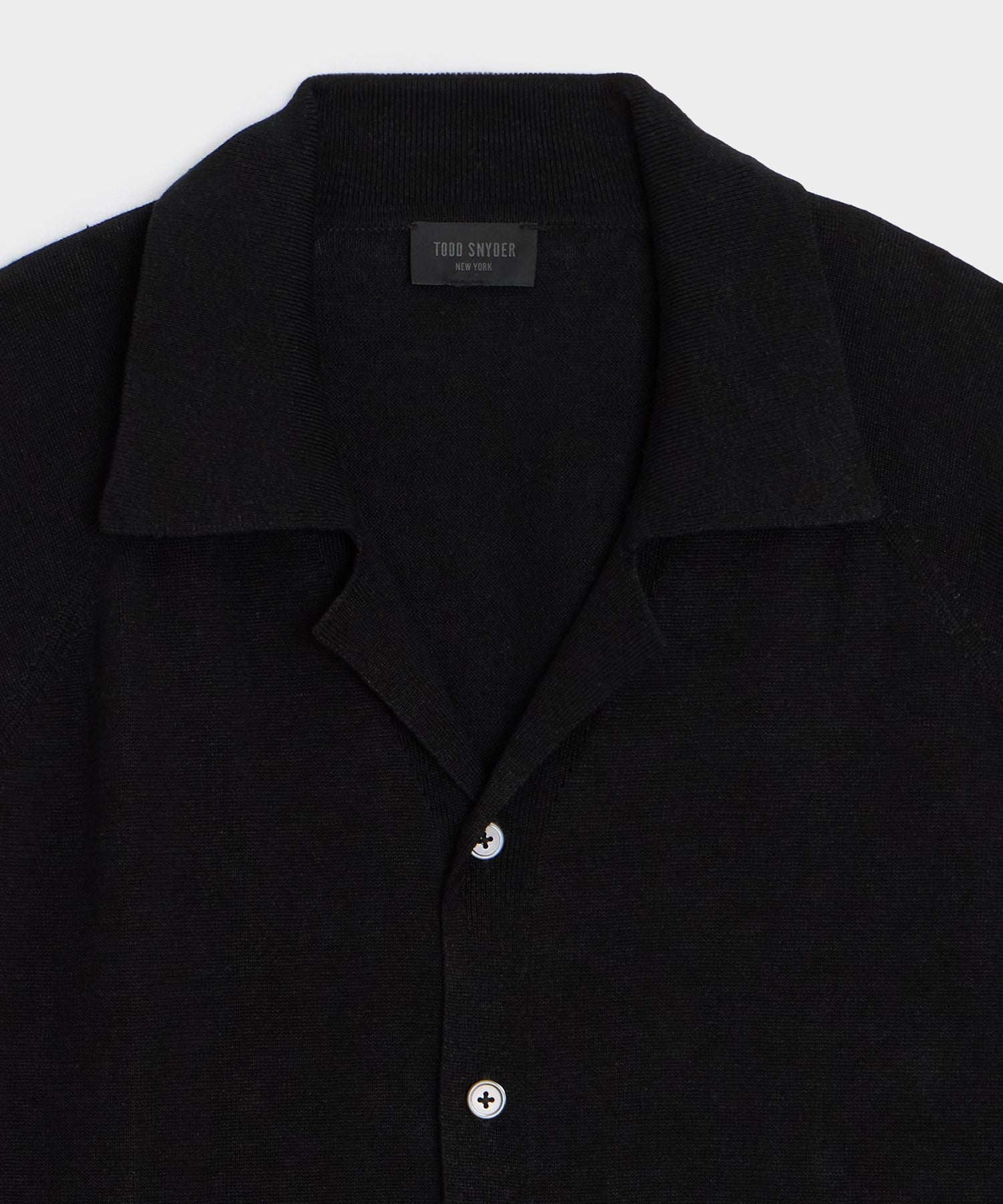 Todd Snyder Amalfi Sweater Polo in Black Black