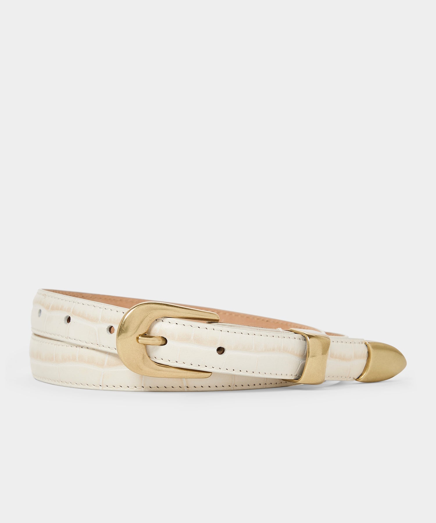 Todd Snyder Tipped Western Belt in White White