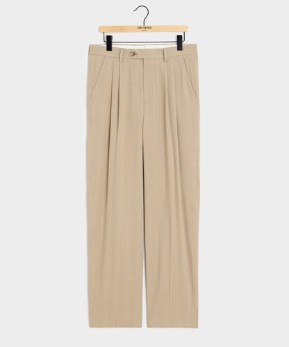 Todd Snyder Italian Linen-Silk Herringbone Wythe Trouser in Beige Beige