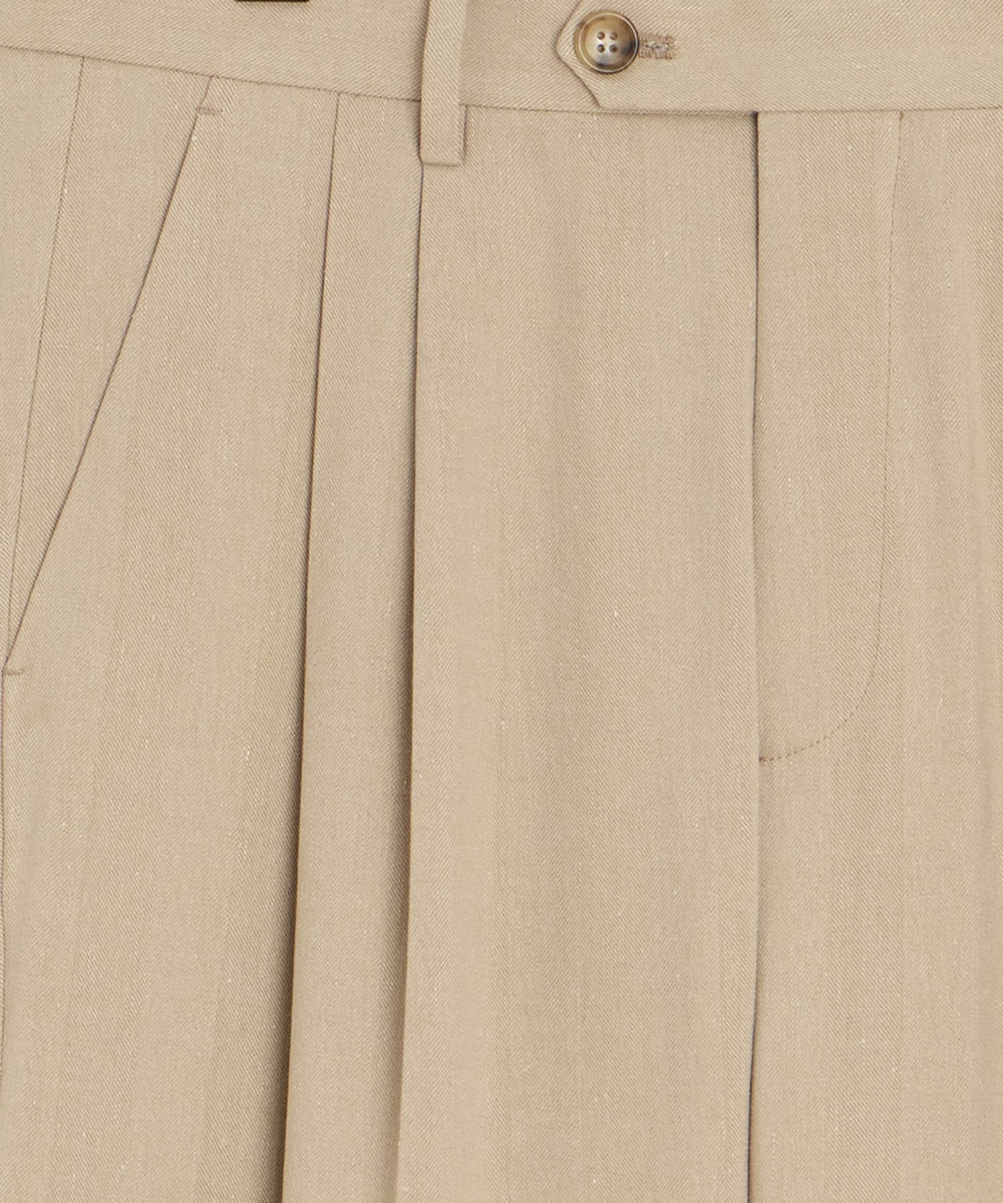 Todd Snyder Italian Linen-Silk Herringbone Wythe Trouser in Beige Beige