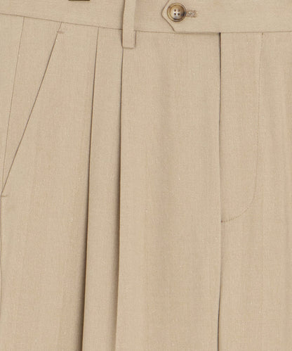 Todd Snyder Italian Linen-Silk Herringbone Wythe Trouser in Beige Beige