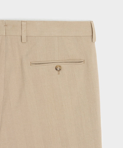 Todd Snyder Italian Linen-Silk Herringbone Wythe Trouser in Beige Beige