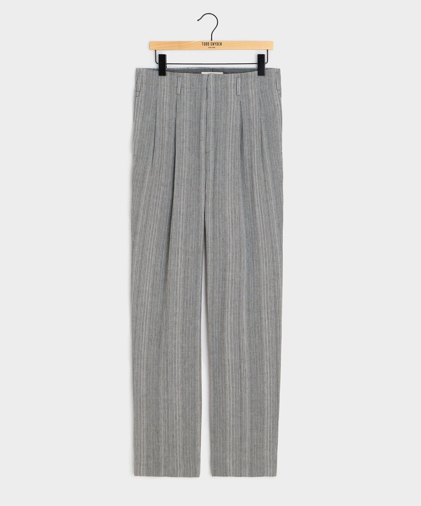 Todd Snyder Italian Multi-Stripe Linen Hollywood Trouser in Grey Grey
