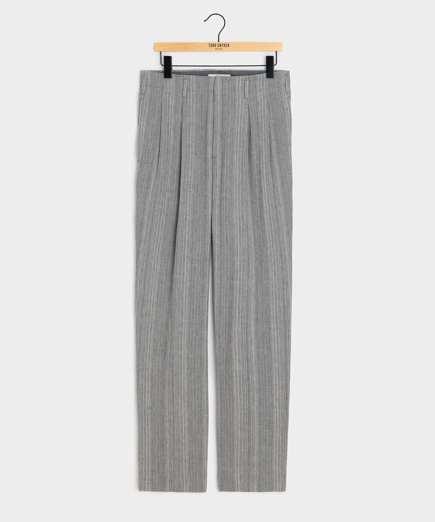 Todd Snyder Italian Multi-Stripe Linen Hollywood Trouser in Grey Grey