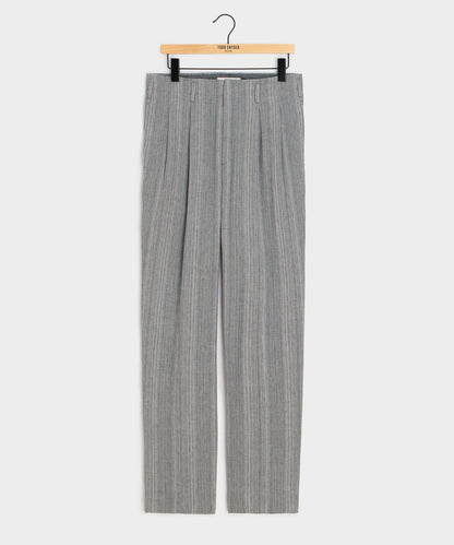 Todd Snyder Italian Multi-Stripe Linen Hollywood Trouser in Grey Grey