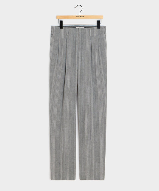 Todd Snyder Italian Multi-Stripe Linen Hollywood Trouser in Grey Grey