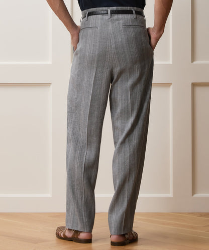 Todd Snyder Italian Multi-Stripe Linen Hollywood Trouser in Grey Grey