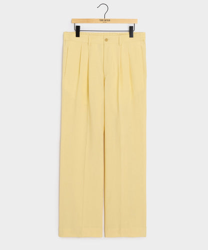 Todd Snyder Italian Sueded Linen Gaucho Pant in Yellow Yellow