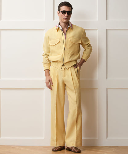 Todd Snyder Italian Sueded Linen Gaucho Pant in Yellow Yellow
