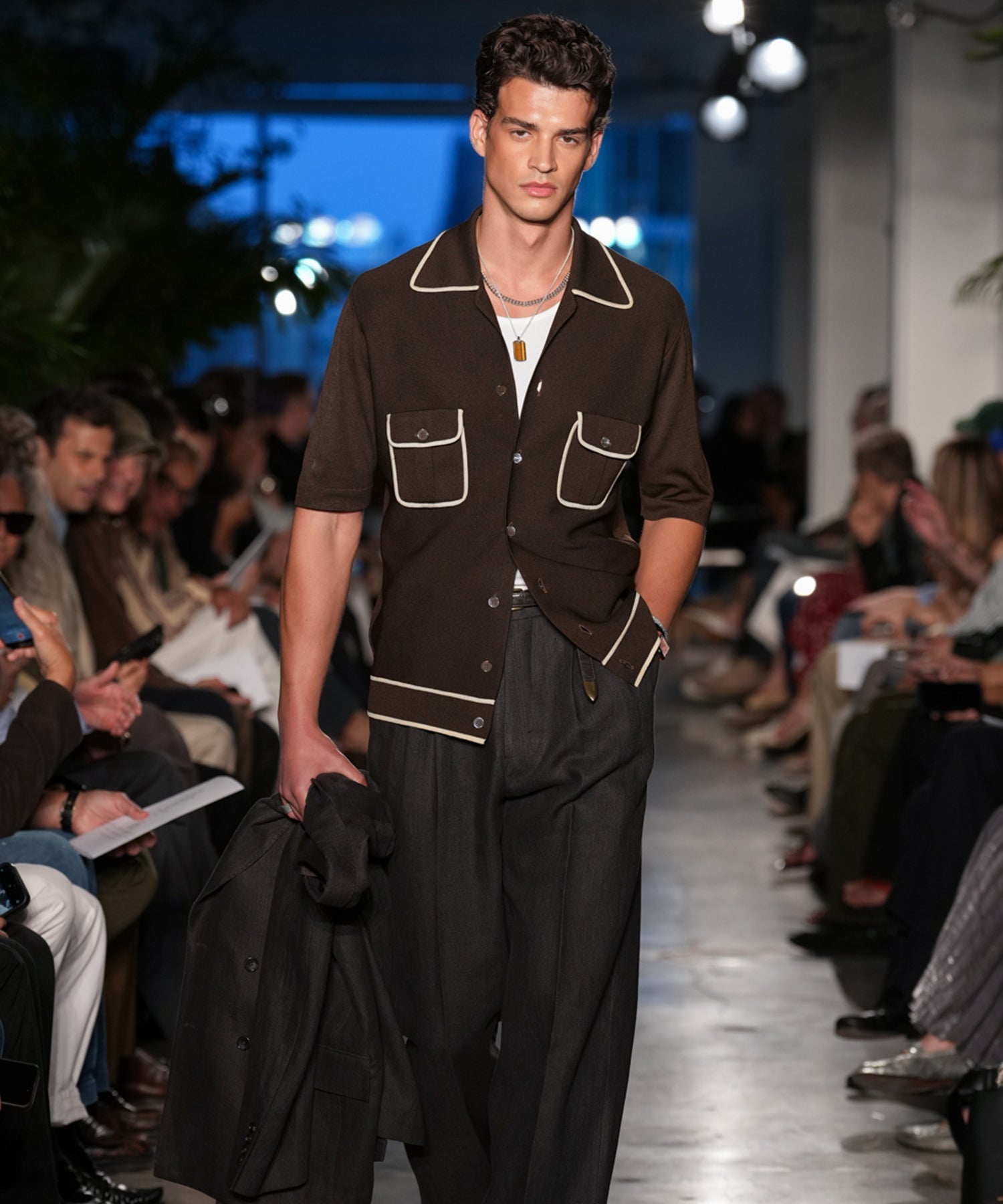 Todd Snyder Wynwood Sweater Polo in Tipped Saddle Brown Saddle Brown