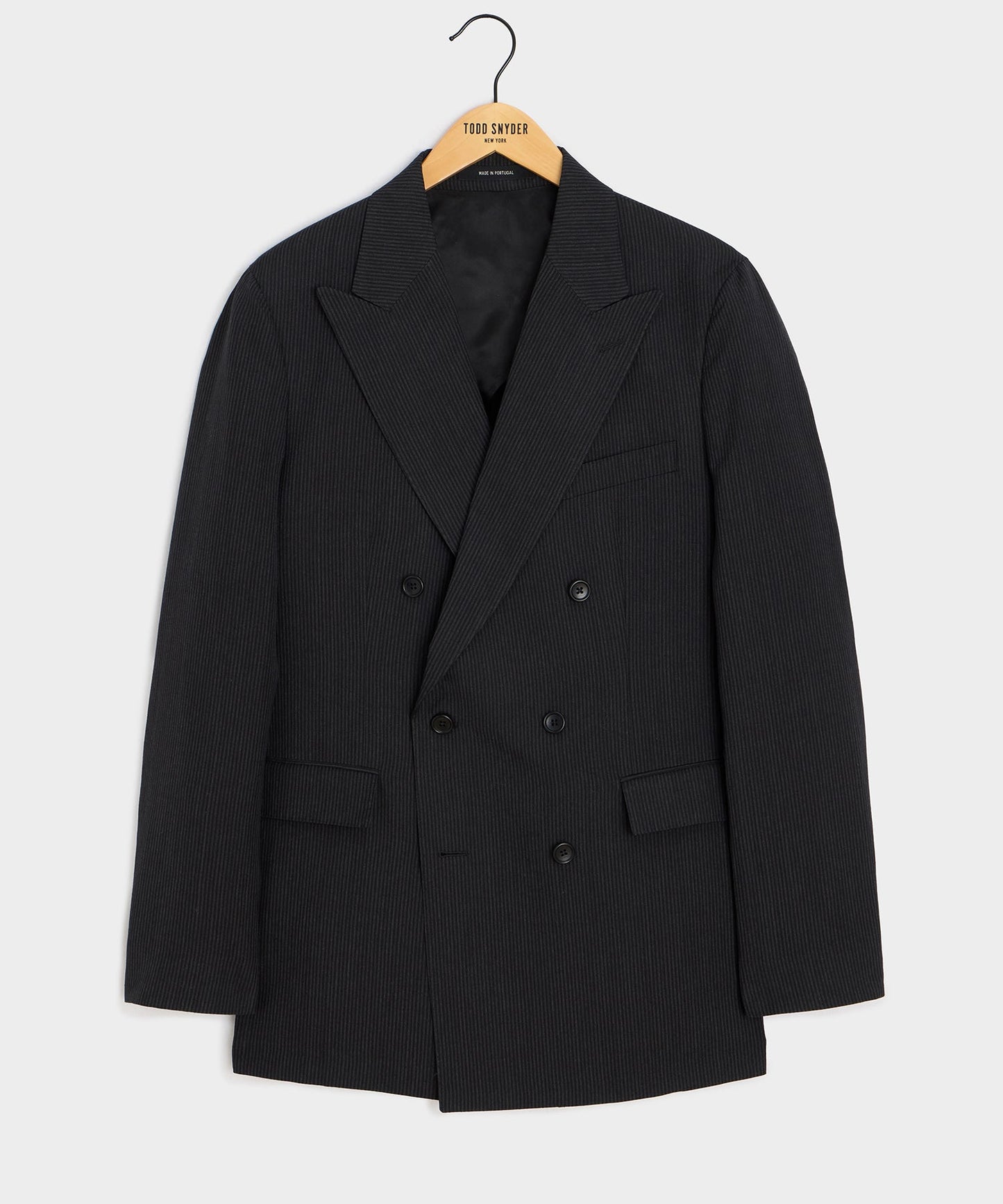 Todd Snyder Italian Striped Linen Wythe Jacket in Black Stripe Black