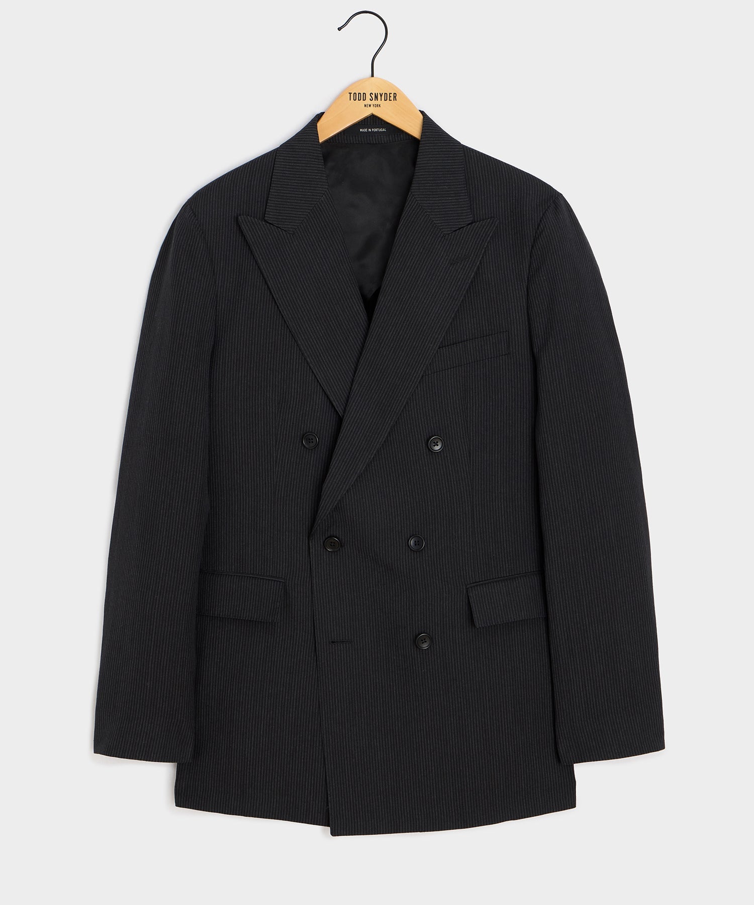 Todd Snyder Italian Striped Linen Wythe Jacket in Black Stripe Black
