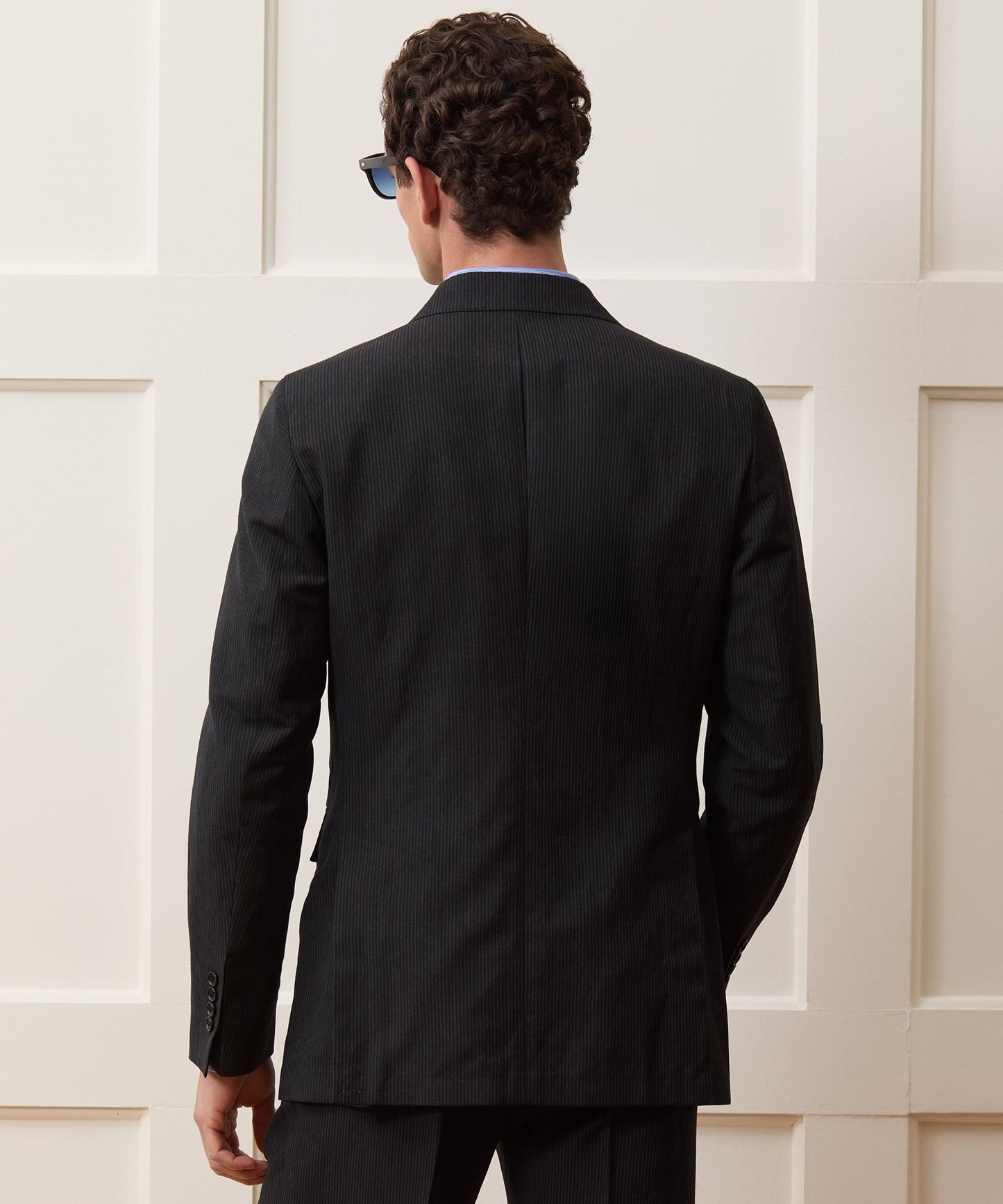 Todd Snyder Italian Striped Linen Wythe Jacket in Black Stripe Black
