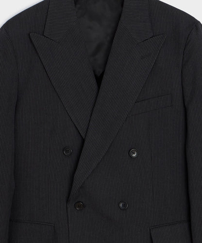 Todd Snyder Italian Striped Linen Wythe Jacket in Black Stripe Black