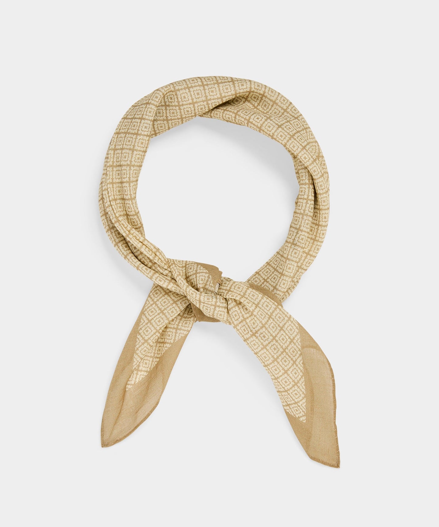 Todd Snyder Italian Neckerchief in Light Brown Geo Light Brown