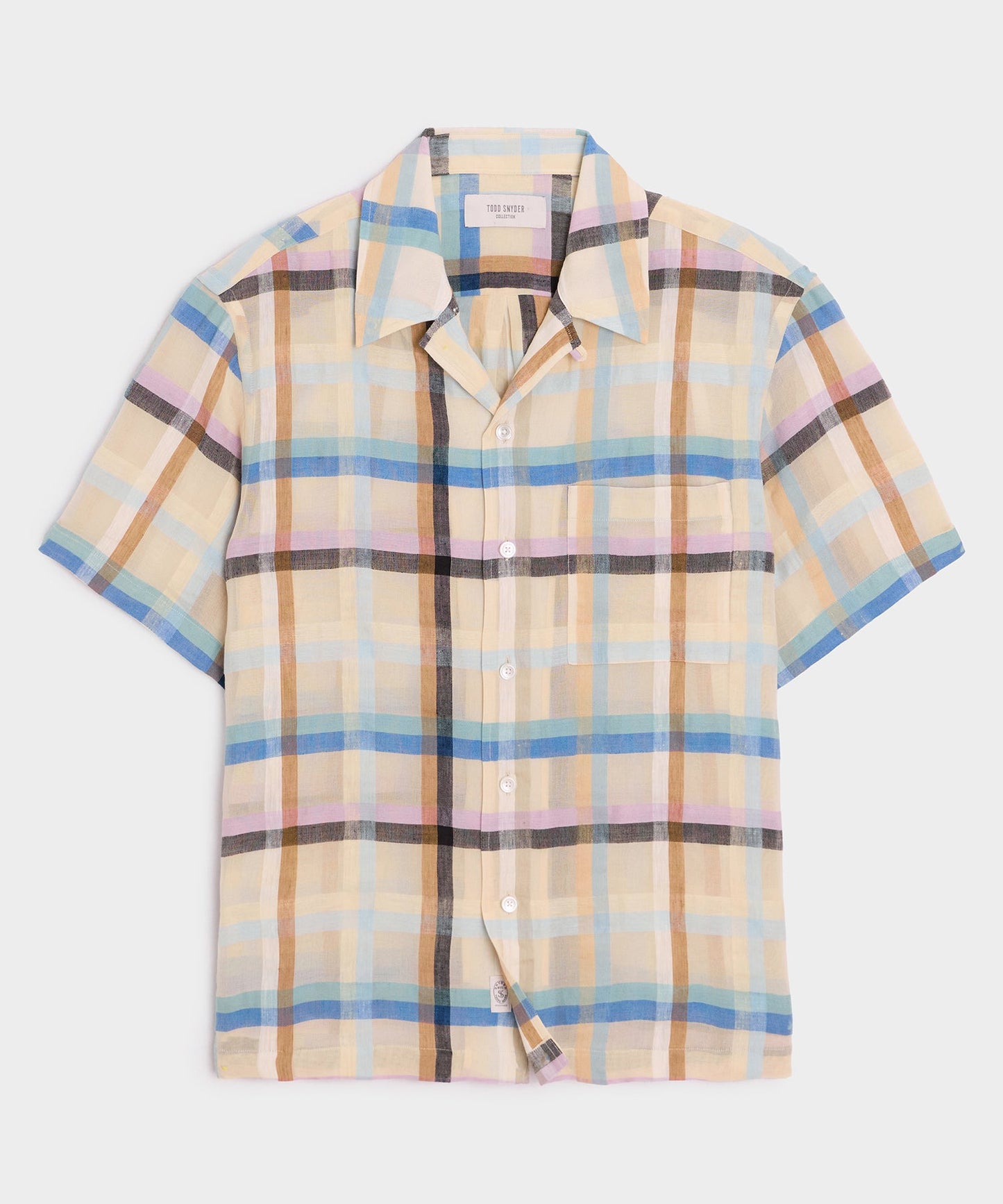 Todd Snyder Italian Check Shirt in Cream Plaid Cream
