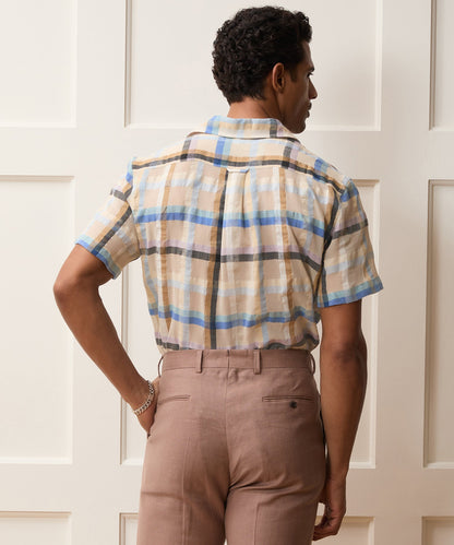 Todd Snyder Italian Check Shirt in Cream Plaid Cream