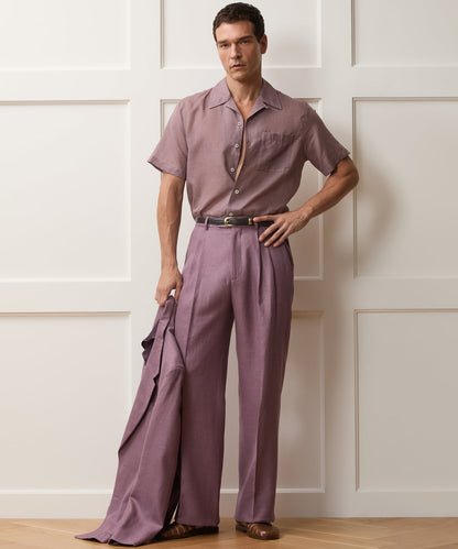 Todd Snyder Italian Linen-Wool Wythe Trouser in Pink Pink