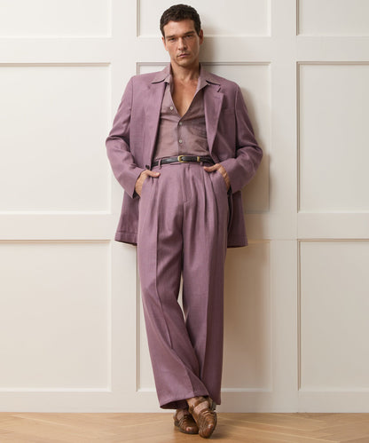 Todd Snyder Italian Linen-Wool Wythe Trouser in Pink Pink
