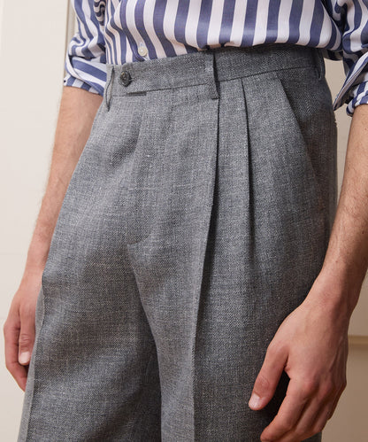 Todd Snyder Italian Linen-Wool Wythe Trouser in Grey Grey