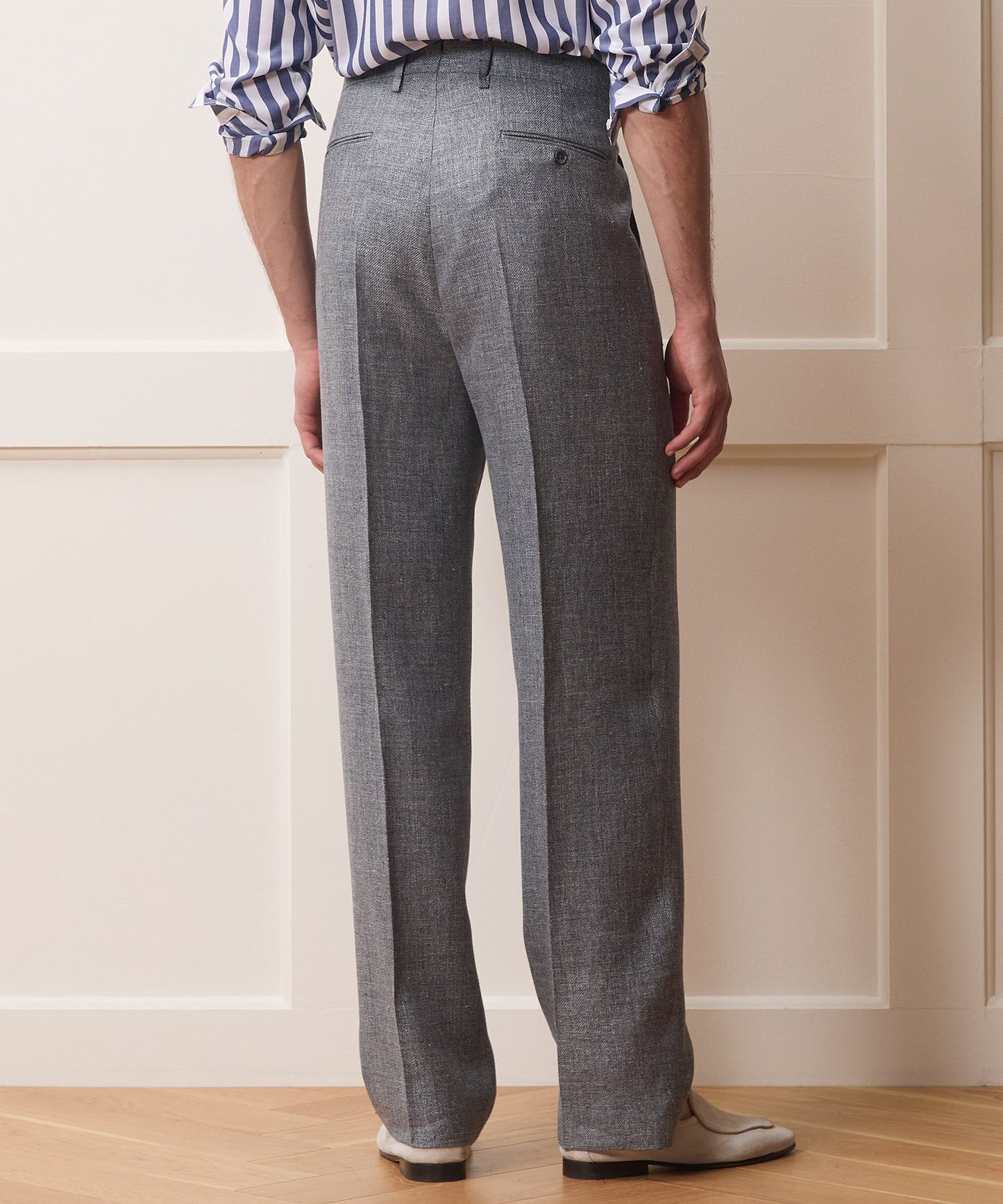 Todd Snyder Italian Linen-Wool Wythe Trouser in Grey Grey