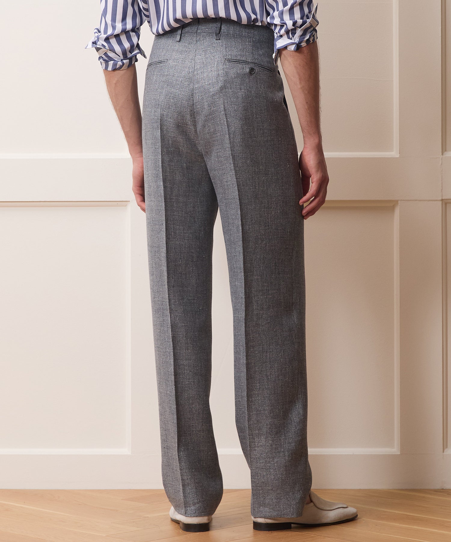 Todd Snyder Italian Linen-Wool Wythe Trouser in Grey Grey