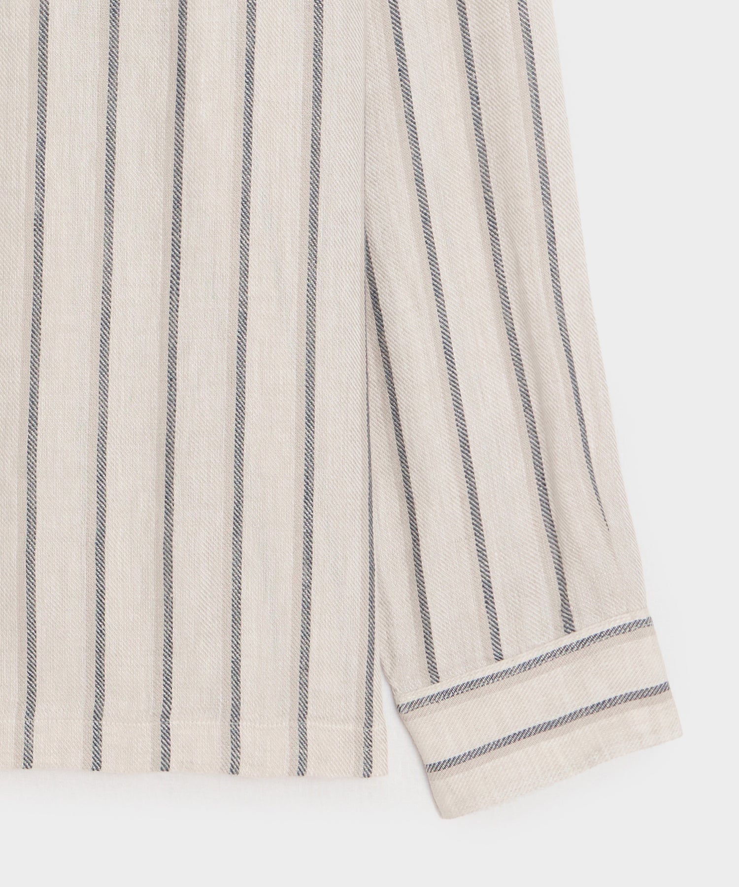 Todd Snyder Striped Linen Popover Shirt in White Stripe White