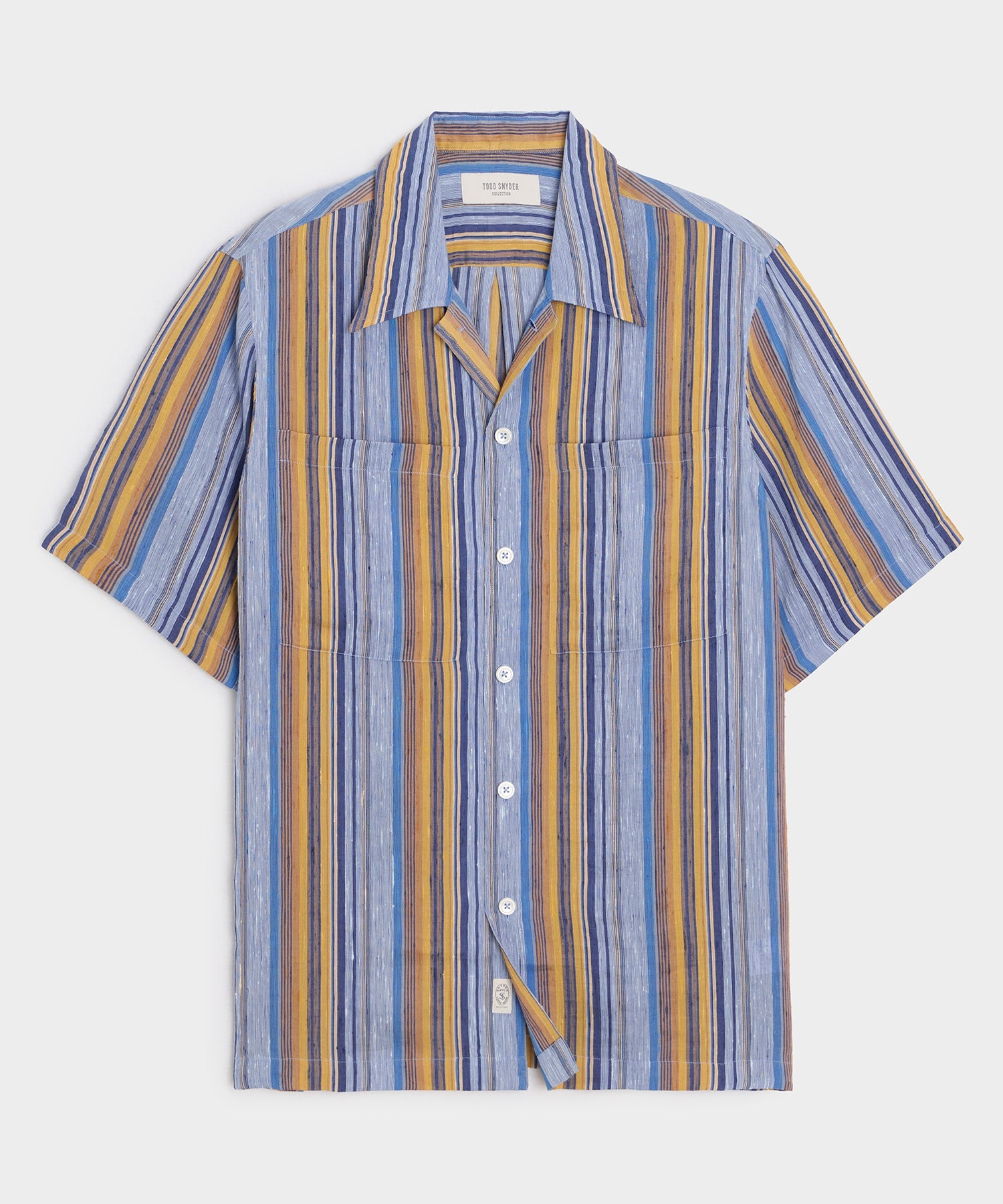 Todd Snyder Italian Multi-Stripe Shirt in Blue Stripe Blue