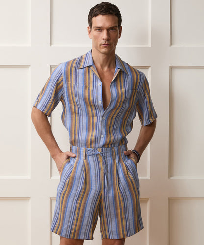 Todd Snyder Italian Multi-Stripe Shirt in Blue Stripe Blue