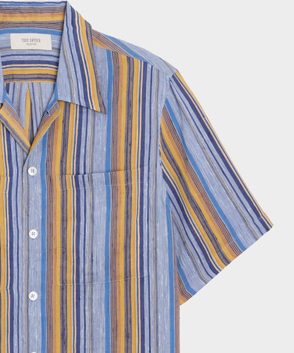 Todd Snyder Italian Multi-Stripe Shirt in Blue Stripe Blue