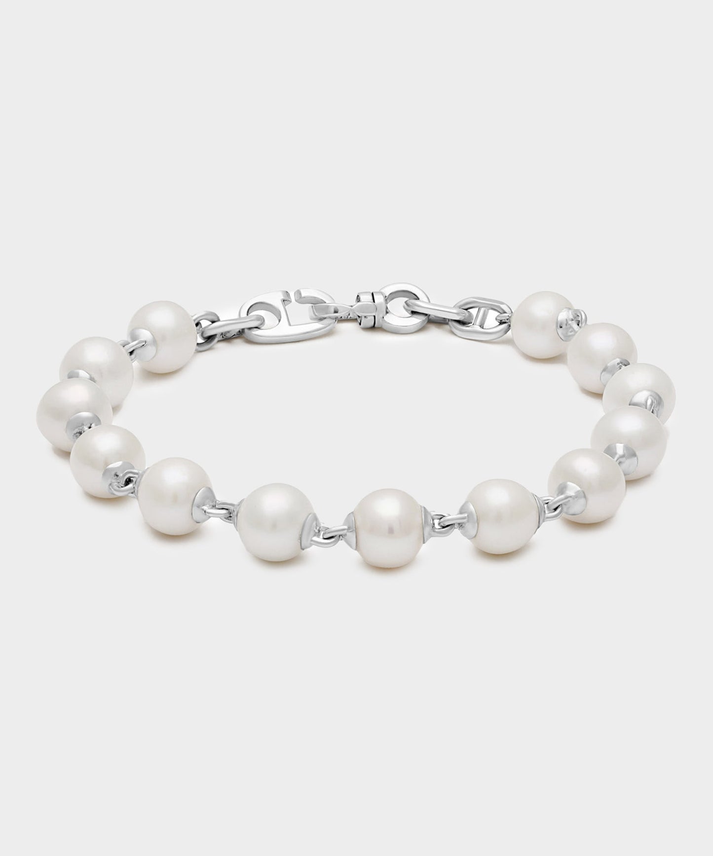 Todd Snyder Maor Sterling Silver Consi Bracelet with White Pearls Silver