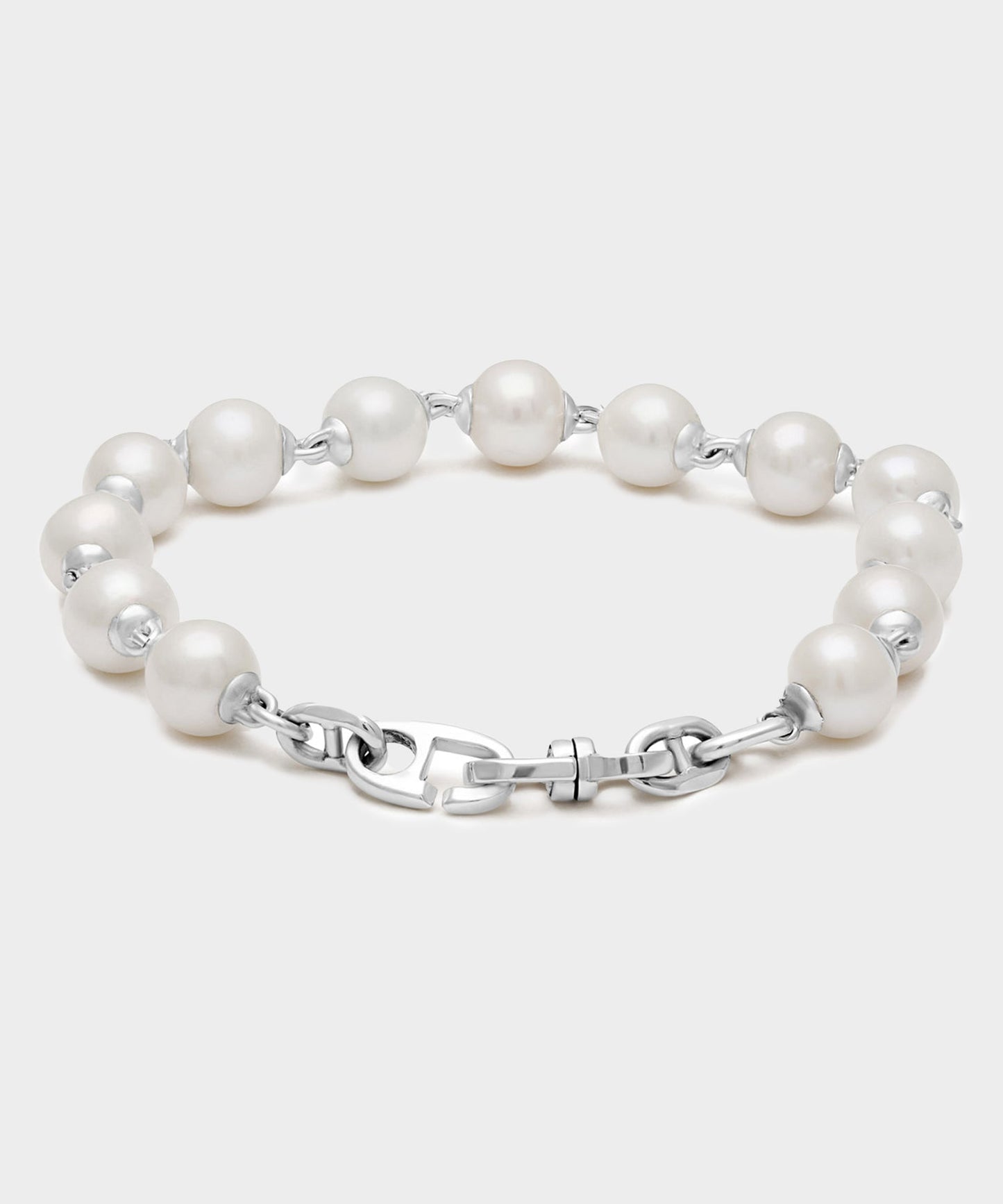 Todd Snyder Maor Sterling Silver Consi Bracelet with White Pearls Silver