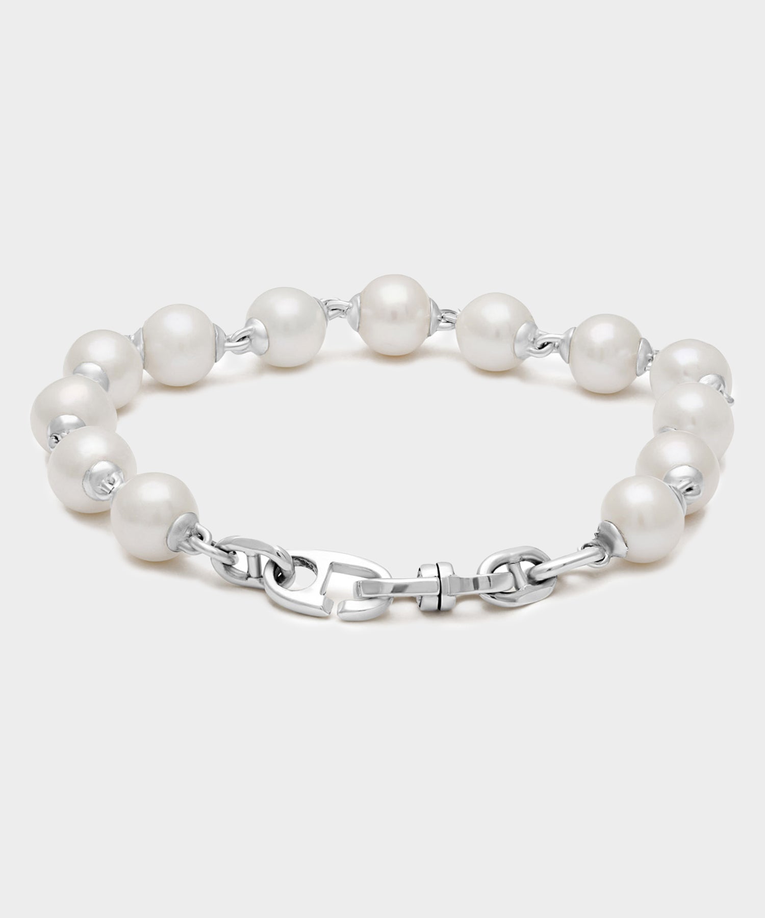 Todd Snyder Maor Sterling Silver Consi Bracelet with White Pearls Silver