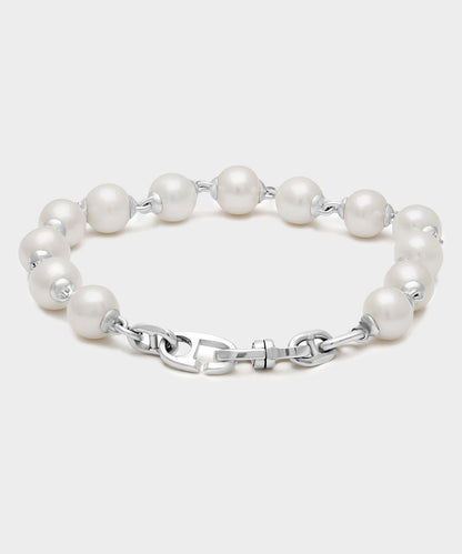 Todd Snyder Maor Sterling Silver Consi Bracelet with White Pearls Silver