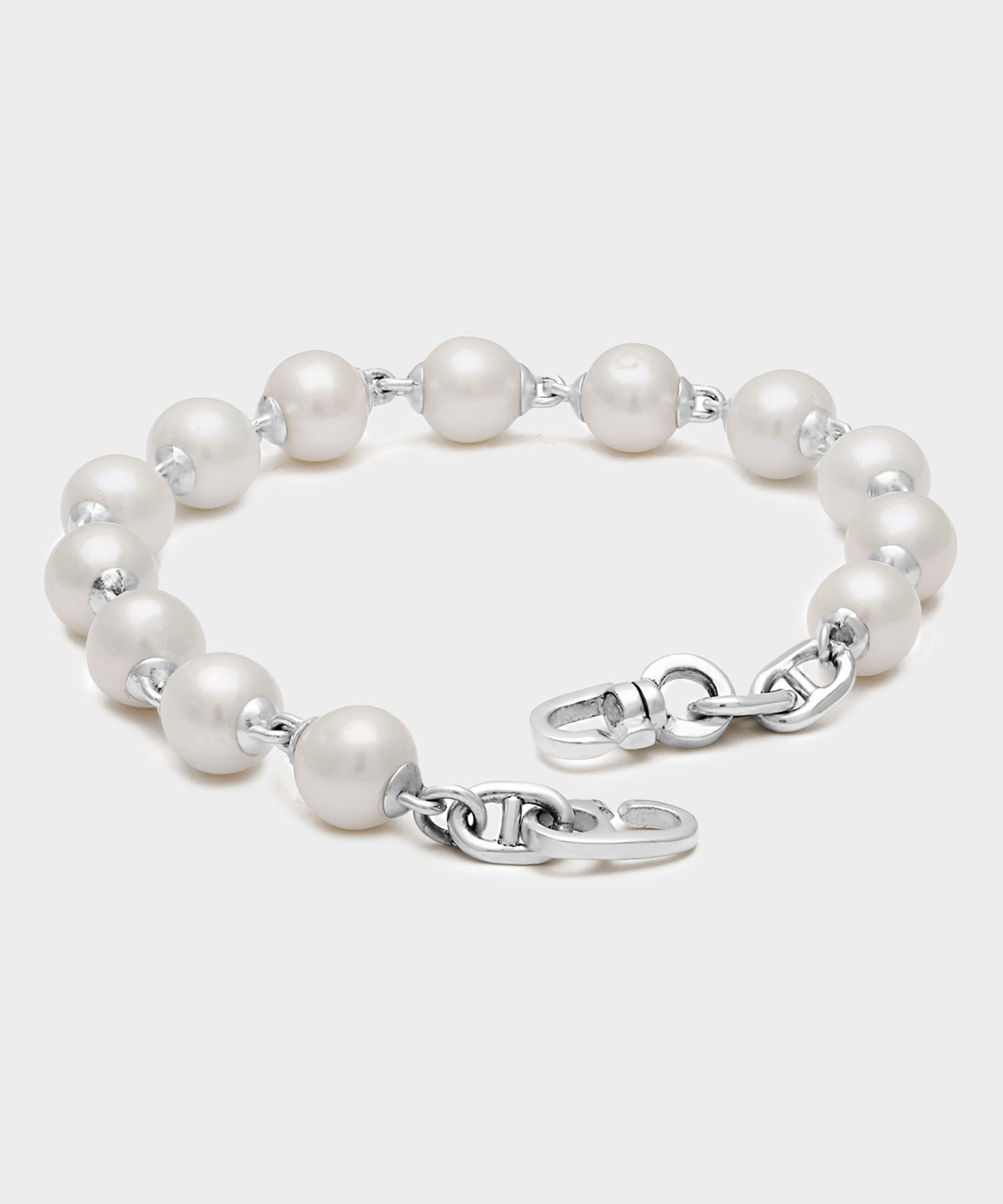 Todd Snyder Maor Sterling Silver Consi Bracelet with White Pearls Silver