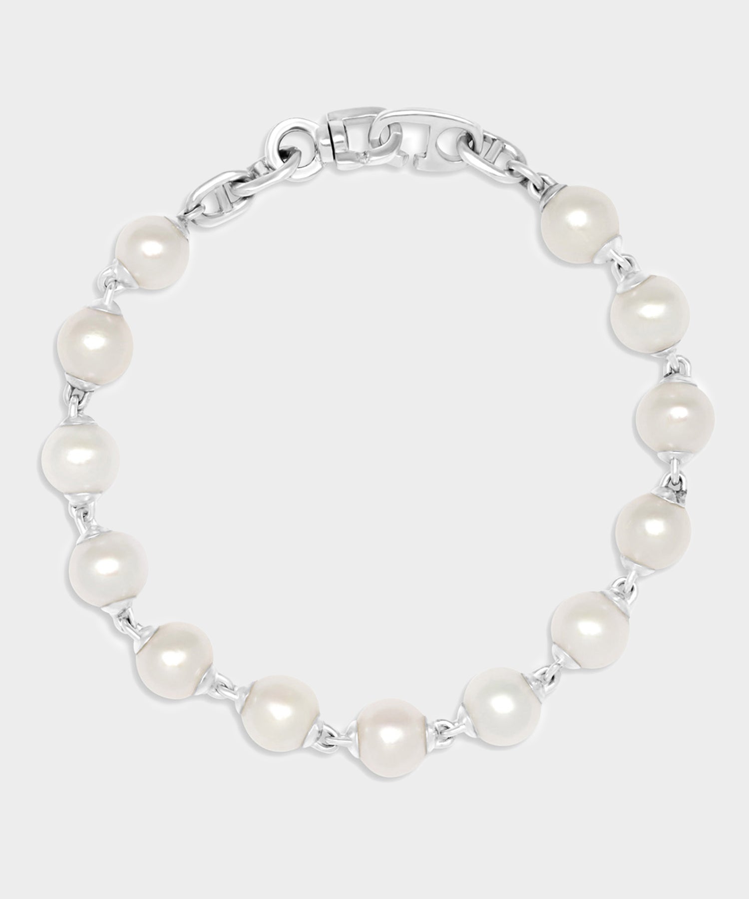 Todd Snyder Maor Sterling Silver Consi Bracelet with White Pearls Silver