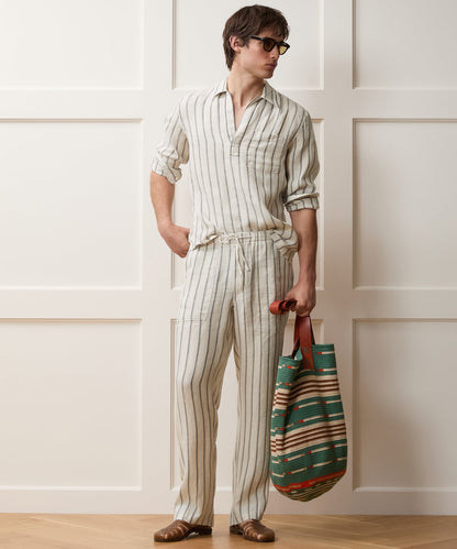 Todd Snyder Relaxed Linen Beach Pant in White White
