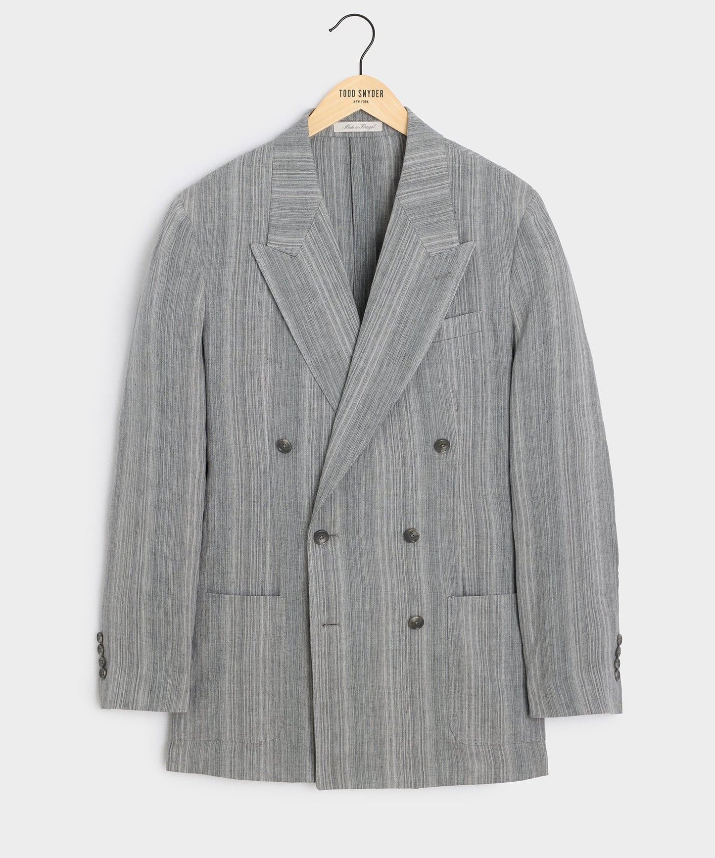 Todd Snyder Italian Multi-Stripe Linen Wythe Jacket in Grey Grey