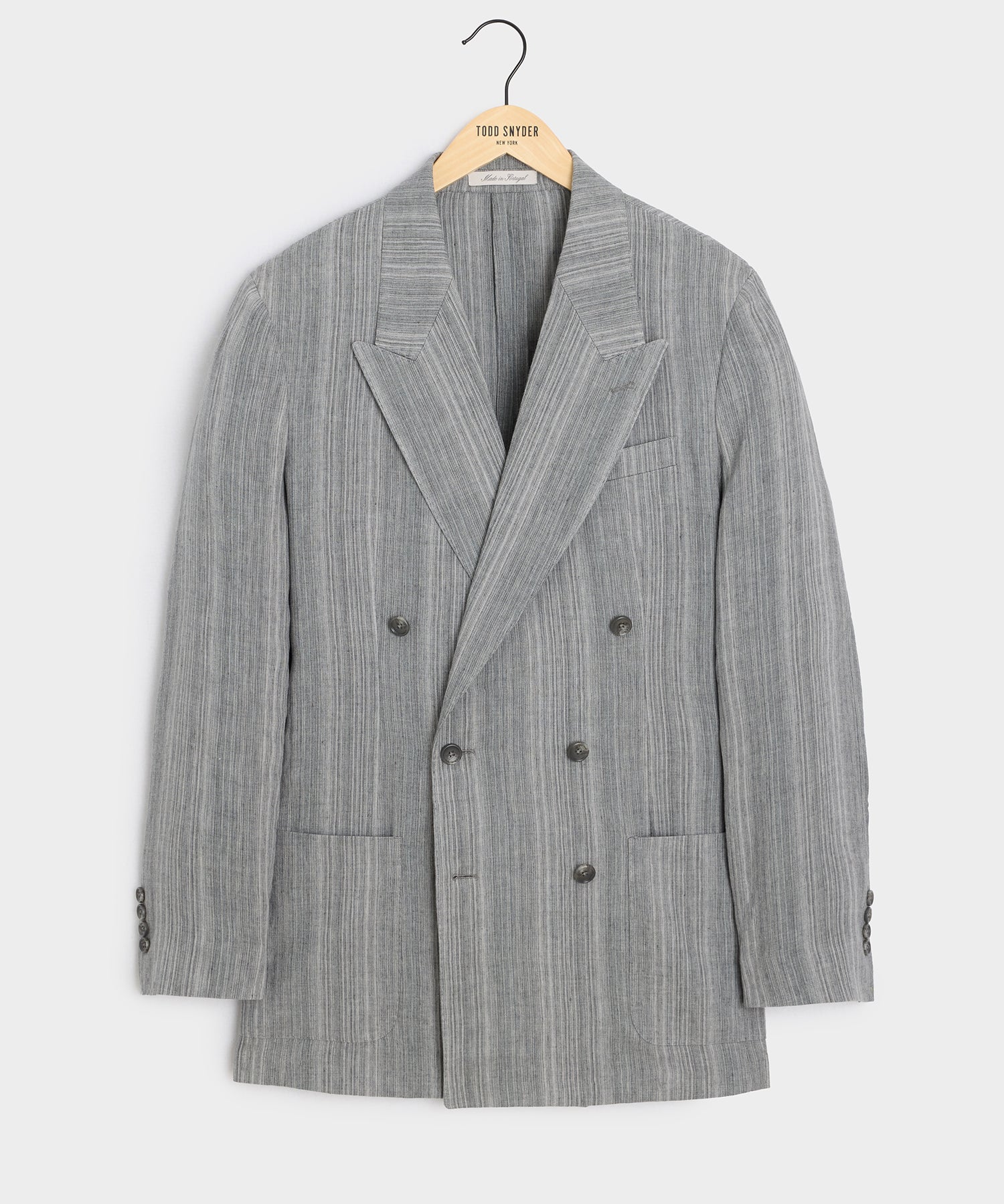 Todd Snyder Italian Multi-Stripe Linen Wythe Jacket in Grey Grey