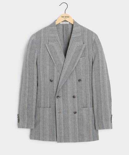 Todd Snyder Italian Multi-Stripe Linen Wythe Jacket in Grey Grey