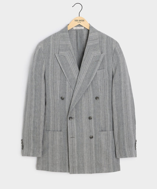 Todd Snyder Italian Multi-Stripe Linen Wythe Jacket in Grey Grey