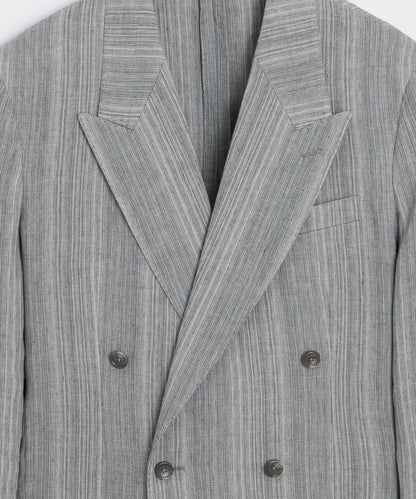 Todd Snyder Italian Multi-Stripe Linen Wythe Jacket in Grey Grey