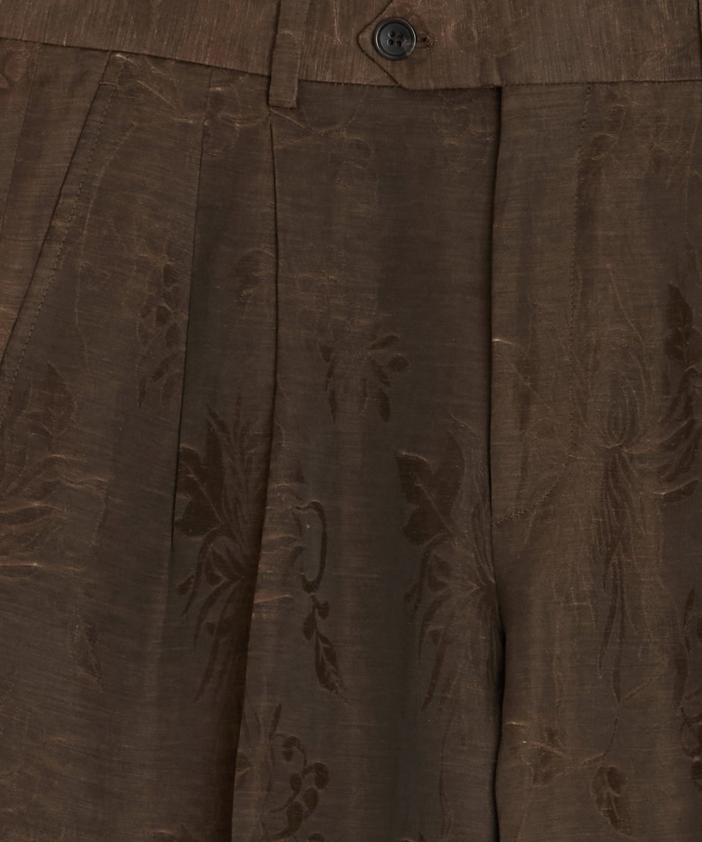 Todd Snyder Italian Linen-Cupro Wythe Trouser in Brown Floral Brown